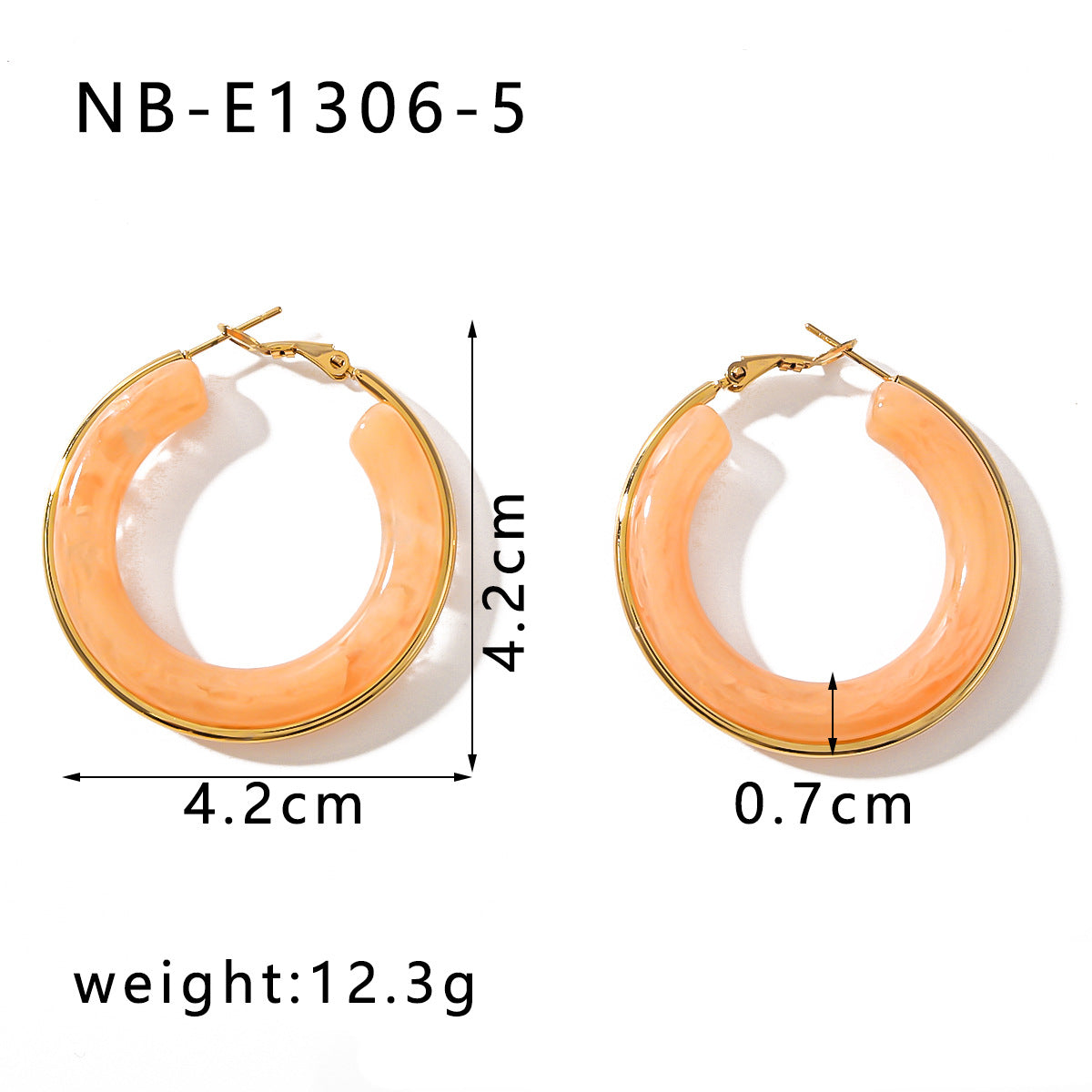Vintage Acrylic Geometric Hoop Earrings
