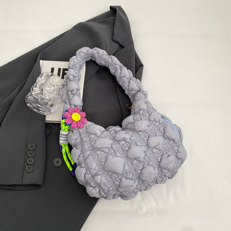 Trendy Pleated Cloud Bag Soft Nylon Casual Shoulder Bag