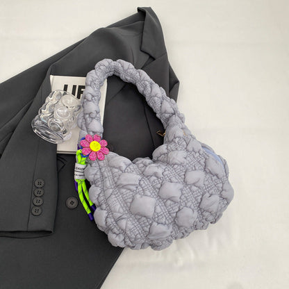 Trendy Pleated Cloud Bag Soft Nylon Casual Shoulder Bag