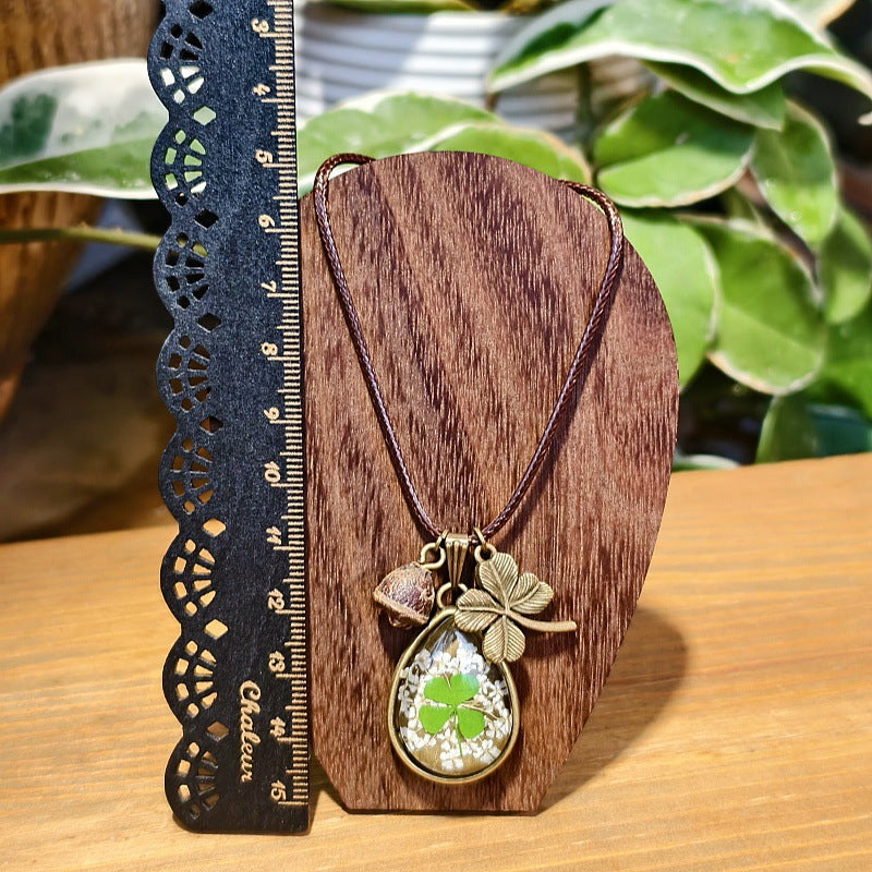 Creative Four-Leaf Clover Necklace Handmade Jewelry for Women