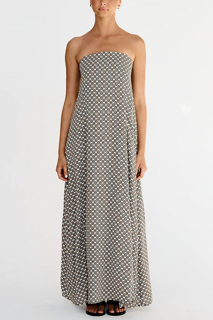 Floral Print A-Line Midi Dress Off-Shoulder Vacation Style