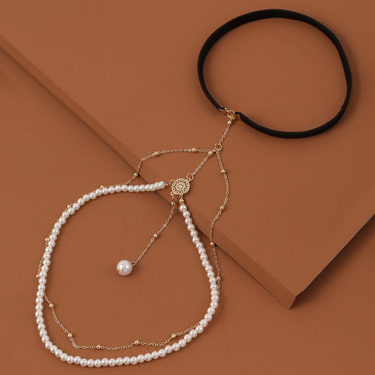 Exaggerated Simple Multi-Layer Pearl Chain Leg Chain Female Creative Personality Long Body Chain Jewelry