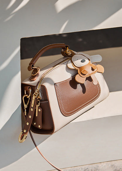 Two Tone Structured Mini PU Leather Satchel