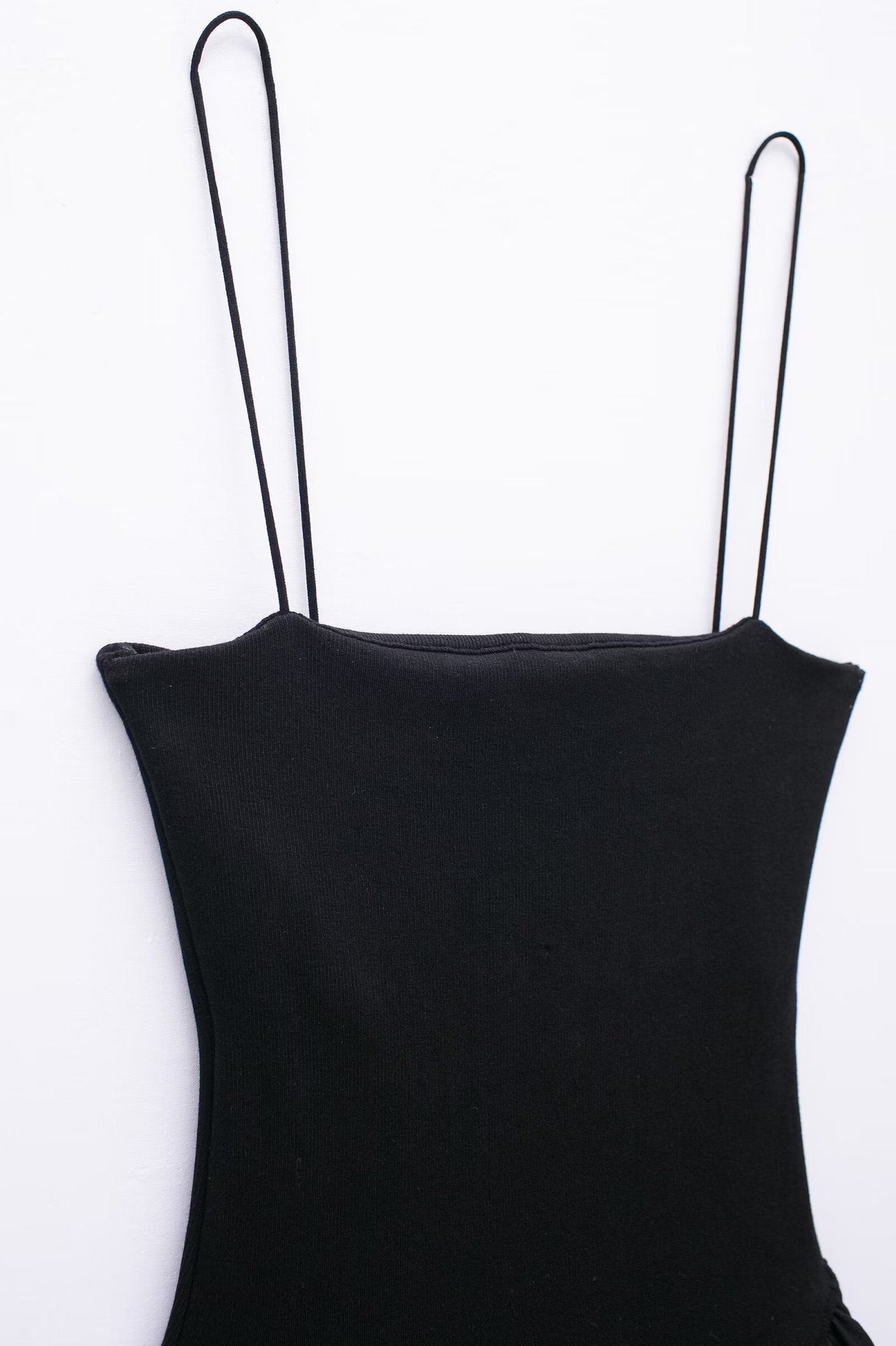 Solid Color Sleeveless Spaghetti Strap Dress
