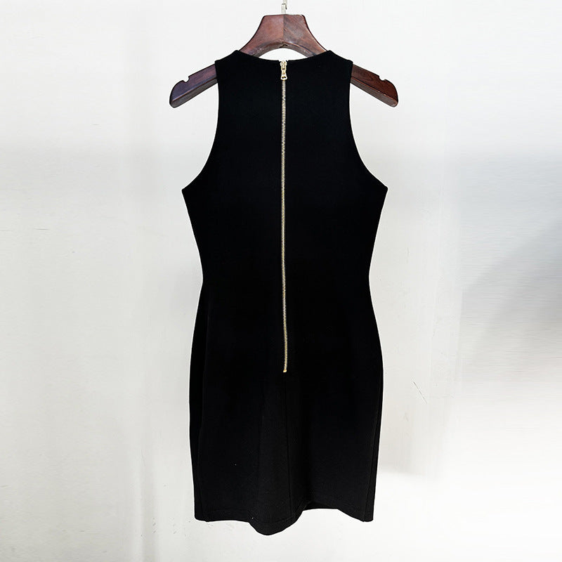Embroidered Sleeveless Bodycon Dress