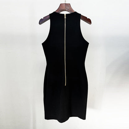 Embroidered Sleeveless Bodycon Dress