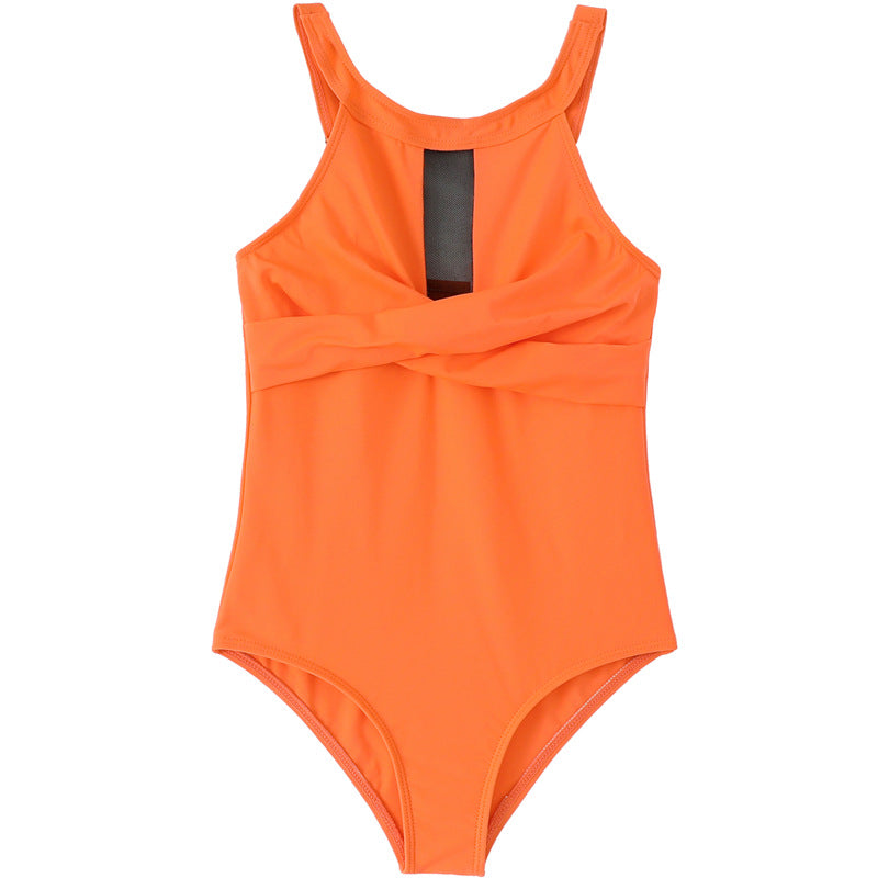 New Girls' One-Piece Swimwear With Ruffles Nylon Fabric