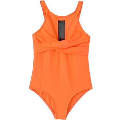 New Girls' One-Piece Swimwear With Ruffles Nylon Fabric