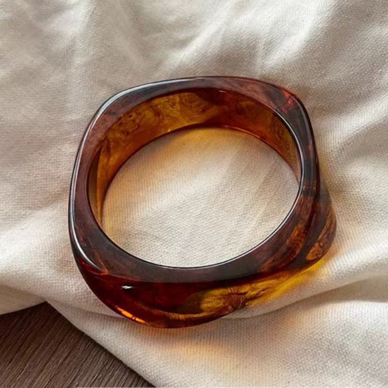 Vintage Irregular Acetate Wide Cuff Bracelet