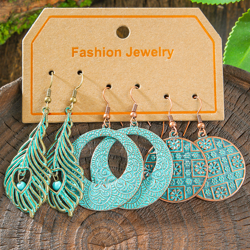 Bohemian Vintage Leaf Earrings Set Stylish Accessories