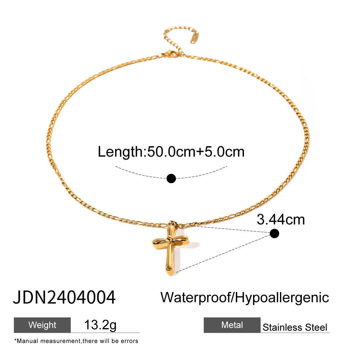 Simple Vintage Cross Pendant Nevklace