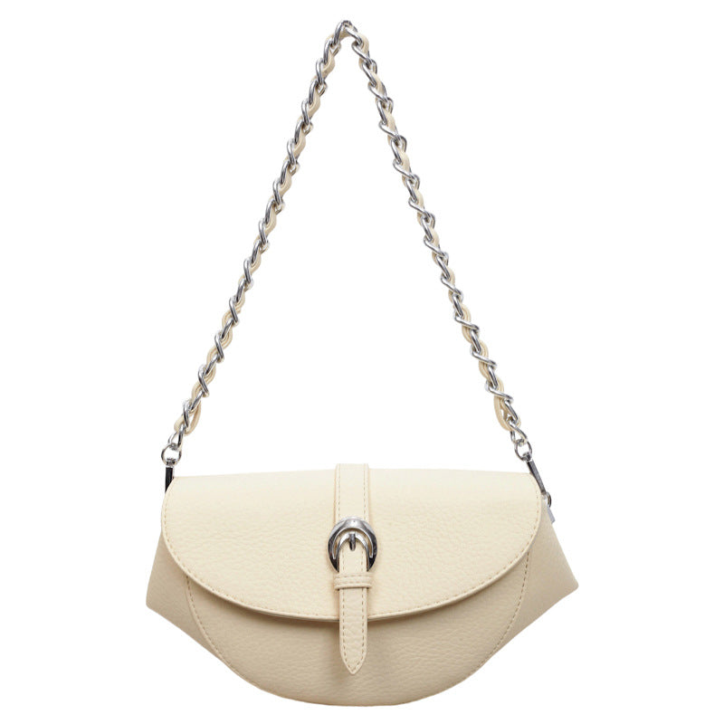 Fashionable Saddle Bag with Chain Strap