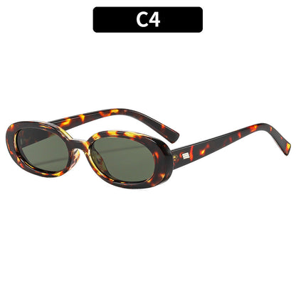 Trendy Oval Sunglasses UV400 Protection for Outdoor Fashion