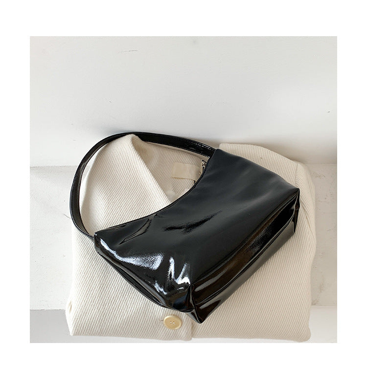 Minimalist Solid Color Leather Shoulder Bag