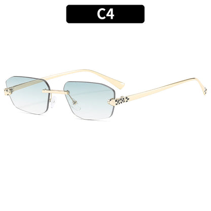 Trendy Fashion Frameless Leopard Sunglasses for Men and Women
