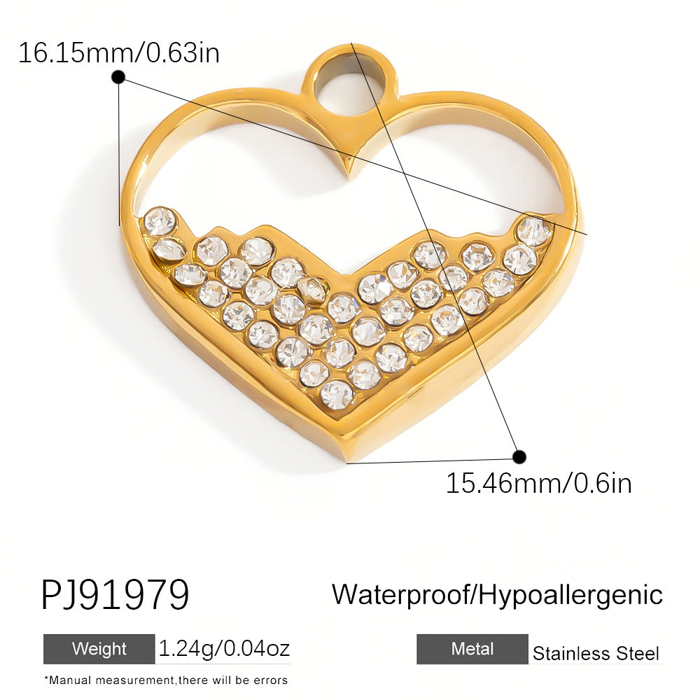 DIY Heart Butterfly Pendant Stainless Steel Jewelry Accessories