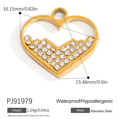 DIY Heart Butterfly Pendant Stainless Steel Jewelry Accessories