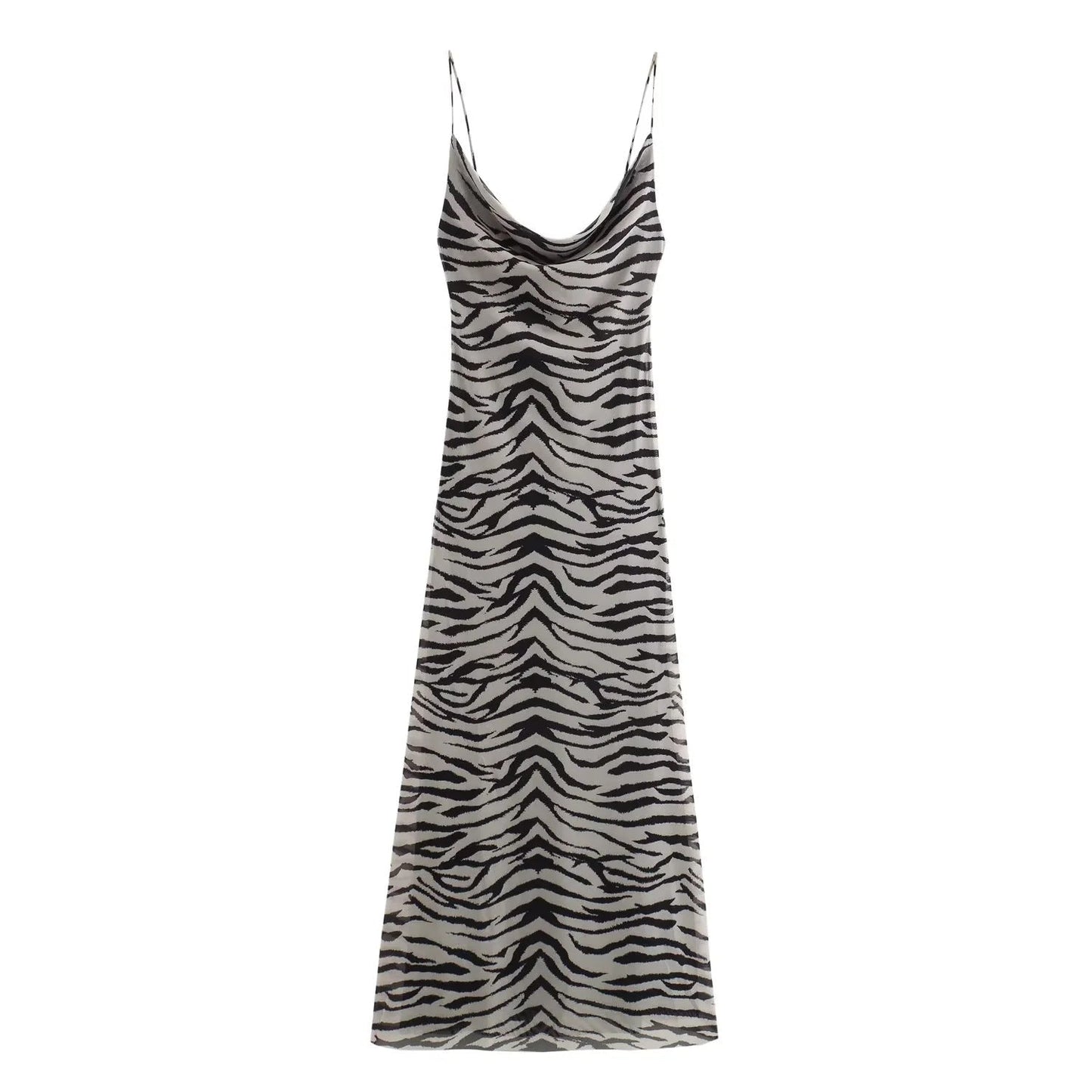 Simple Print Spaghetti Strap Maxi Dress