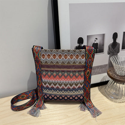 Vintage Ethnic Style Fringe Shoulder Bag Casual Tote