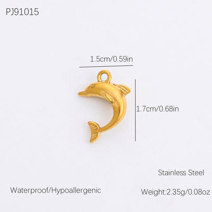 Vintage DIY 18K Gold Plated Stainless Steel Bow Star Heart Pendant