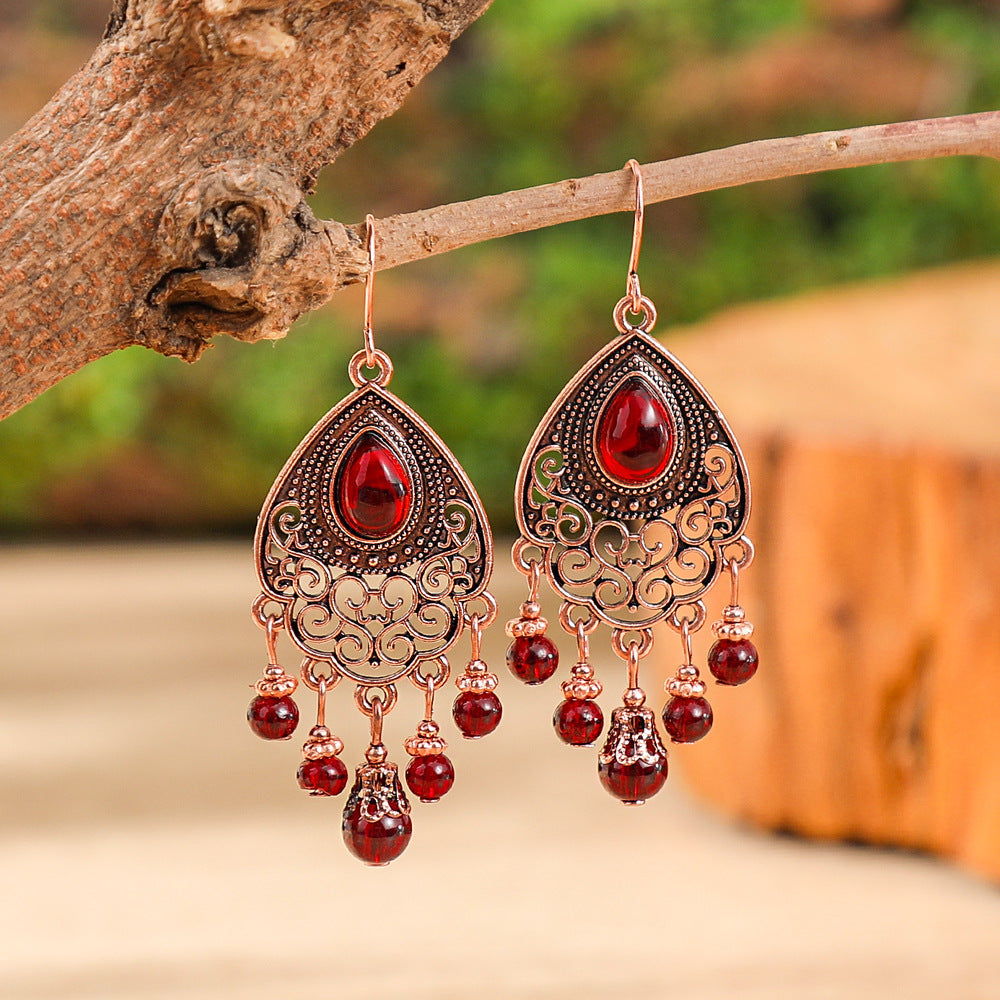 Fashion Tassel Bead Earrings for Women Stylish Vintage Jewelry