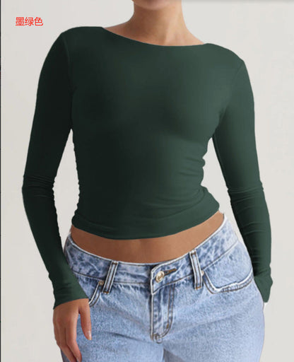 Casual Slim-Fit Knit Long Sleeve Top