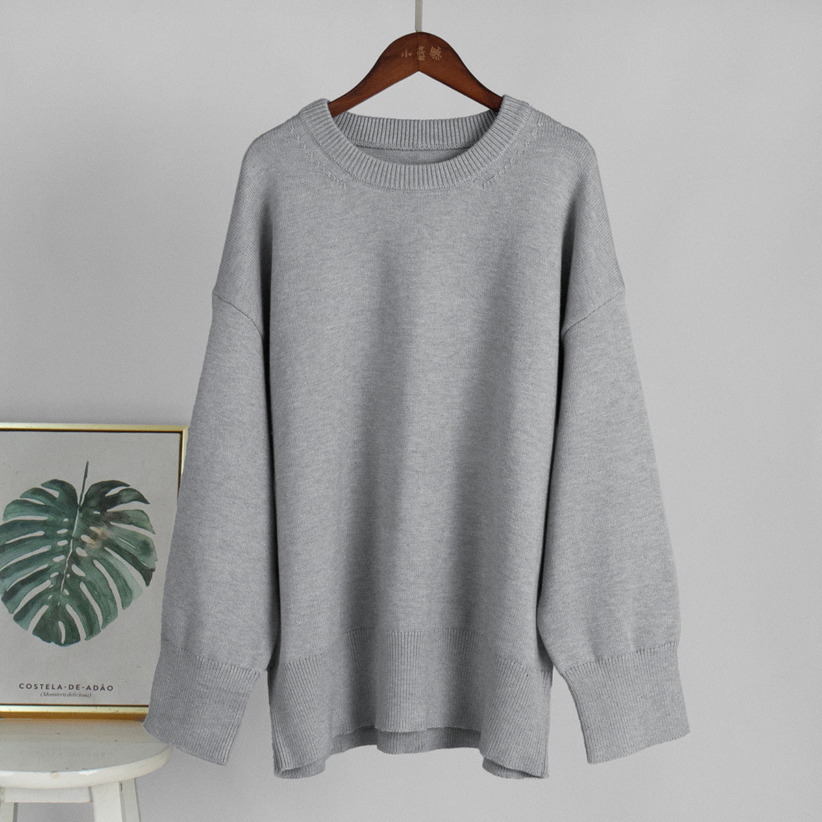 Casual Solid Color Knit Sweater