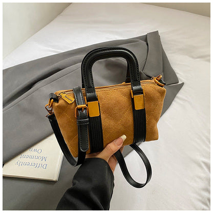 Retro Suede Handbag for Women Stylish Casual Tote Bag