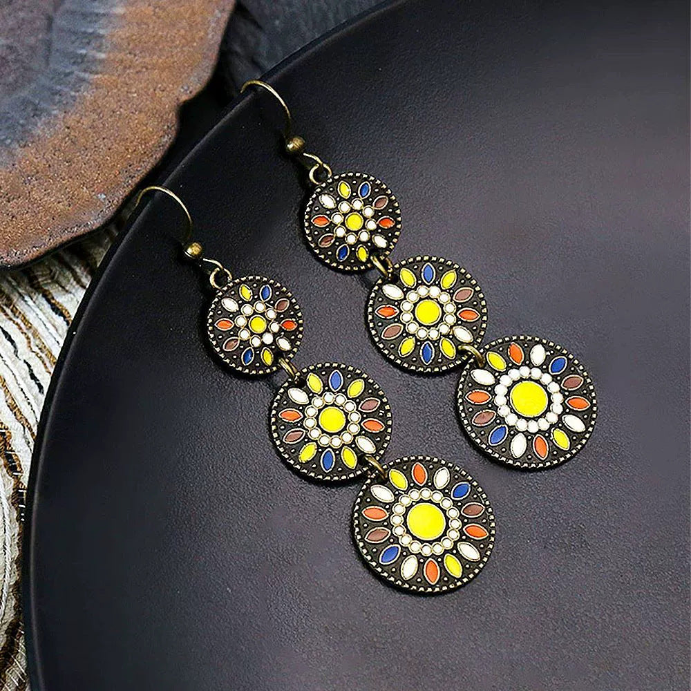 Trendy Ethnic Style Tassel Earrings Colorful Jewelry
