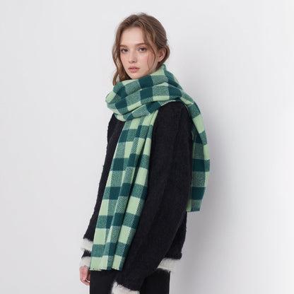 2+ Vintage Plaid Tassel Knit Scarves