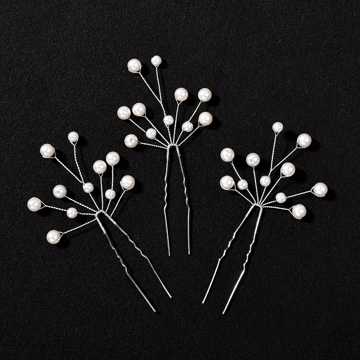 Bridal Pearl Flower Hairpin U-Shaped Hair Accessory for Wedding