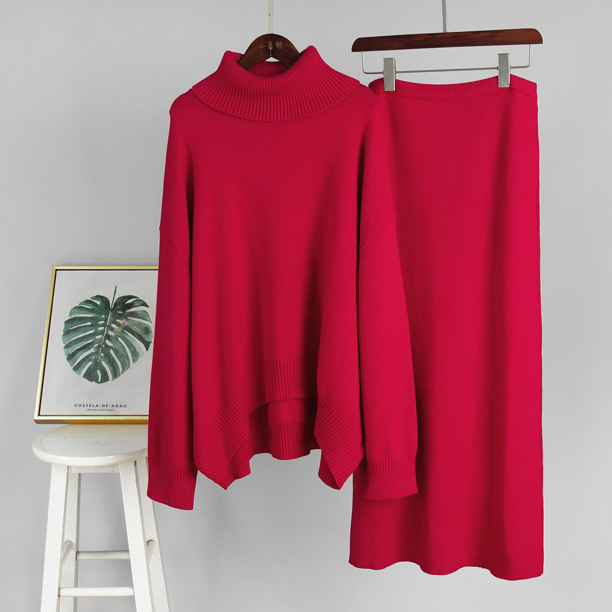 Knitted Sweater and Skirt Set for Women - Casual Chic Style