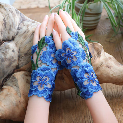 National Style Hollow Embroidery Gloves