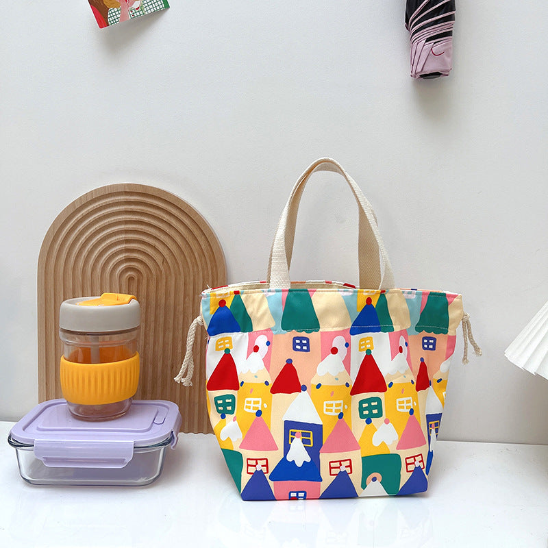 Trendy Waterproof Lunch Bag with Drawstring Closure