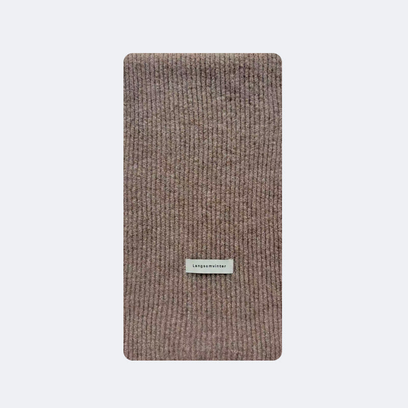 Classic Stripe Knit Scarf Women Soft Wool Blend Winter Neck Wrap