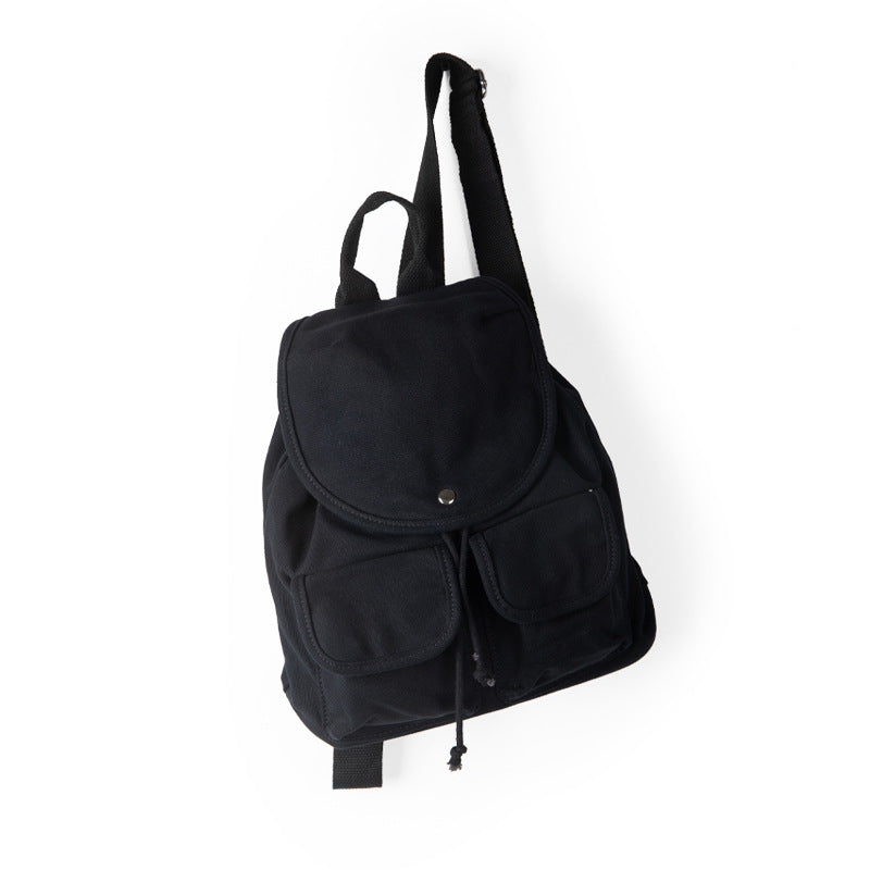 Simple Large Capacity Canvas Drawstring Backpack