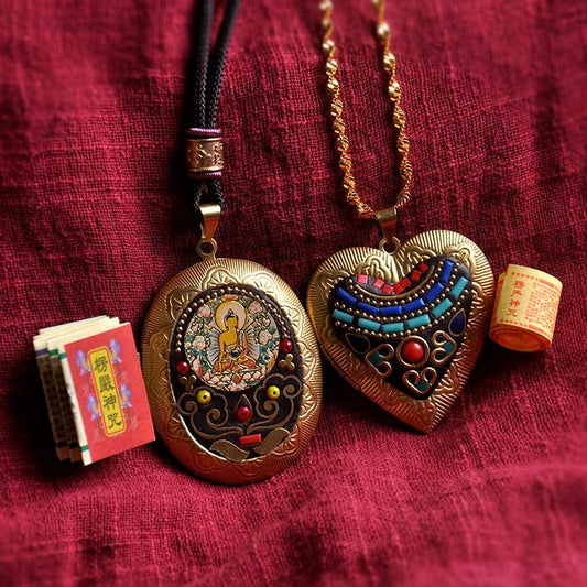 Pure Copper Gawu Box Pendant  Tathagata Life Necklace Nepal &Tibetan Pendant