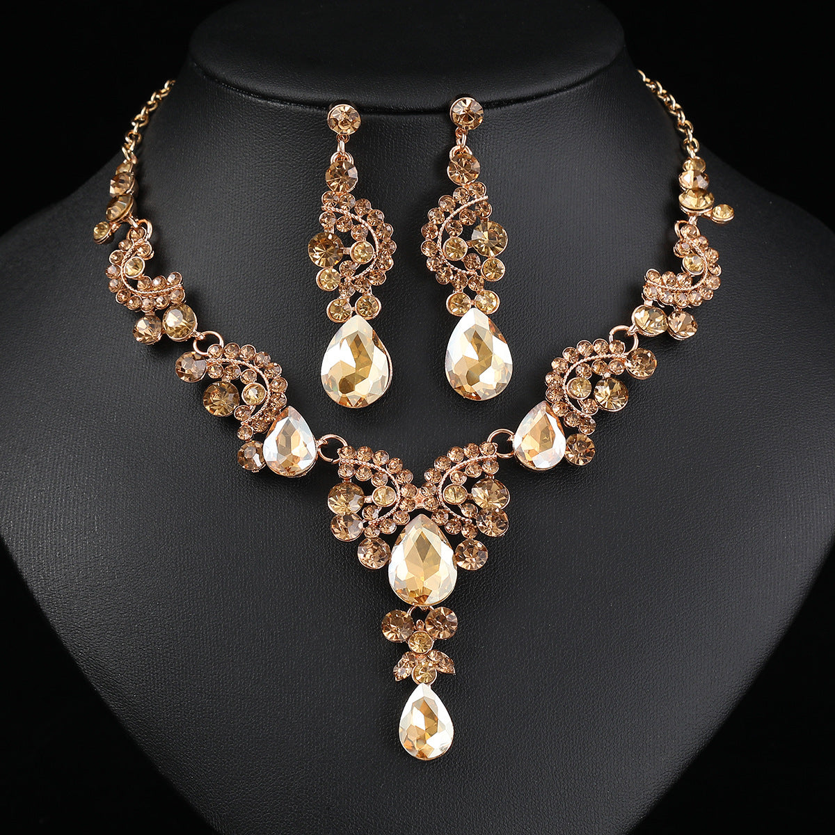Elegant 3-Piece Necklace and Earring Set for Bride