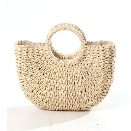 Baggie - Handwoven Half-Moon Straw Tote Bag