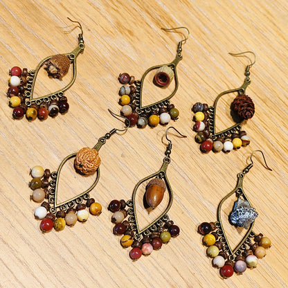 Vintage Chinese Style Tassel Beaded Earrings