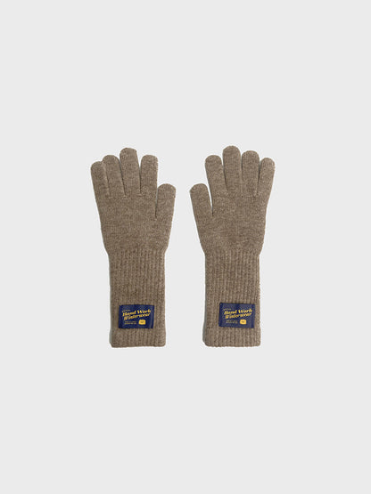 Simple Solid Color Warm Knit Wool Gloves