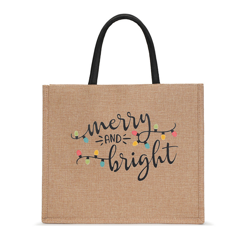 Trendy Hemp Tote Bag with Stylish Prints