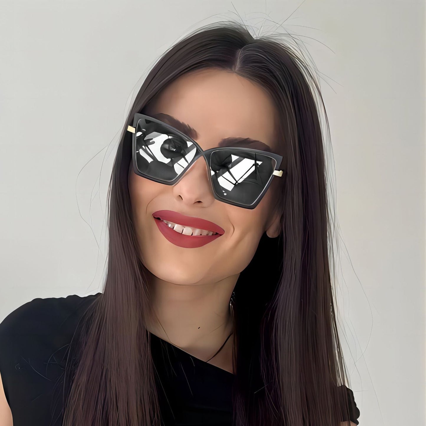 Trendy Large Frame Metal Blue Light Blocking Glasses
