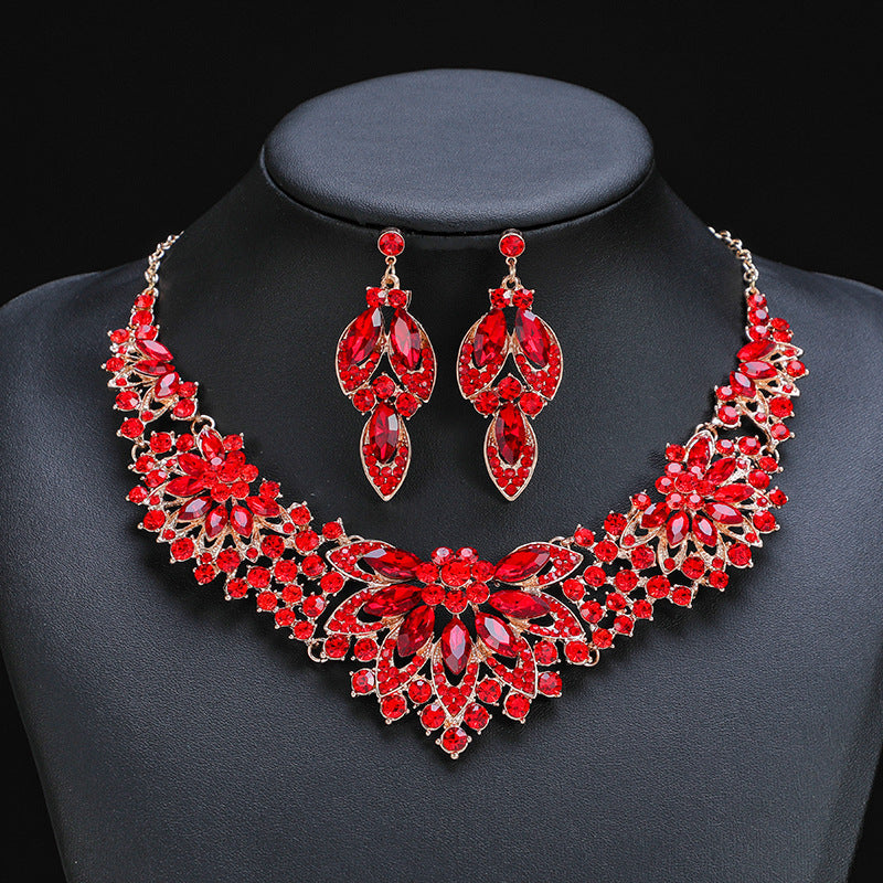 Vintage Floral Leaf Necklace Set for Women - Luxurious Jewelry