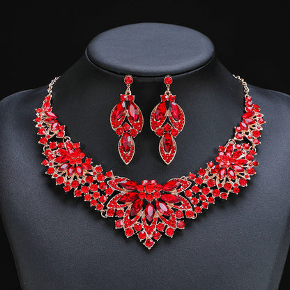 Vintage Floral Leaf Necklace Set for Women - Luxurious Jewelry