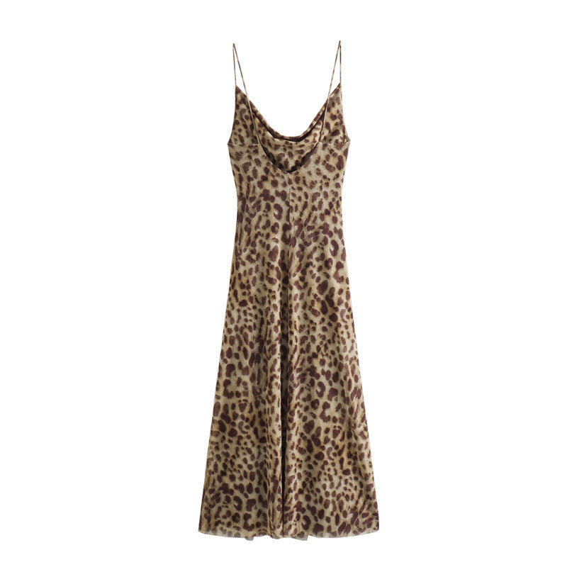 Simple Print Spaghetti Strap Maxi Dress
