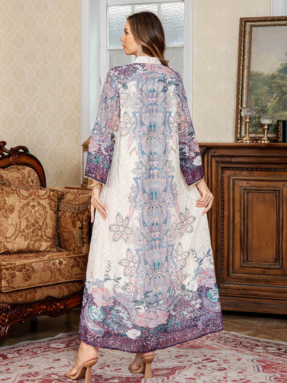 Embroidered Abaya Long Dress Stylish Dubai Maxi Dress