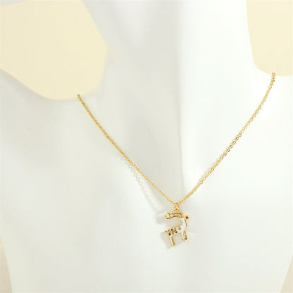Simple Christmas Pendant Enamel Necklace
