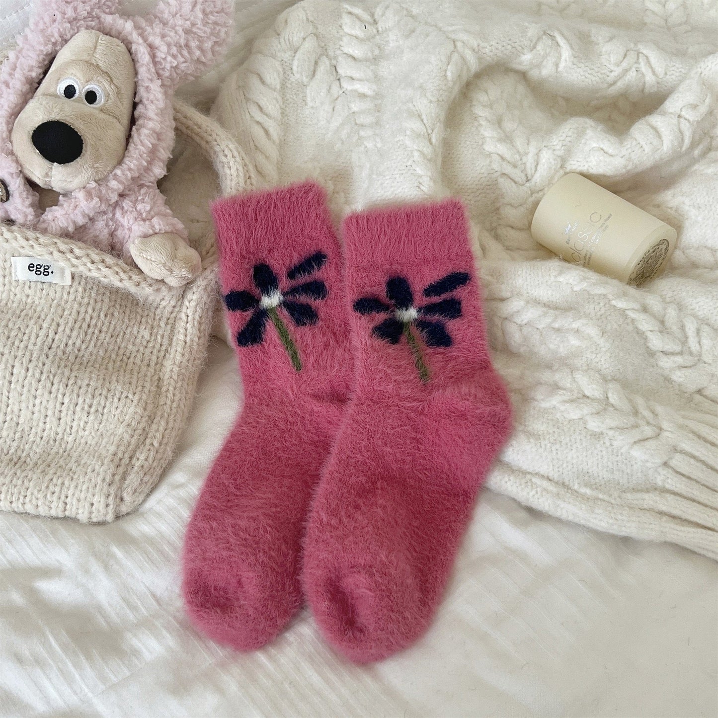 Cute Fuzzy Fleece Thick Warm Crew Socks