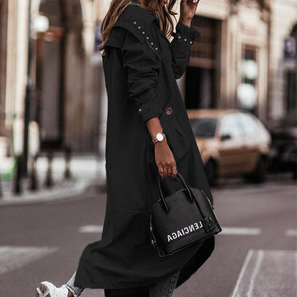 Personality Casual Lapel Midi Trench Coat